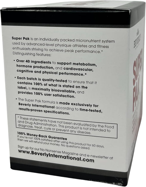 Beverly International Super Pak, 30 Packs, High-Potency Multivitamin, Daily Pack for Energy, Performance, Immune System