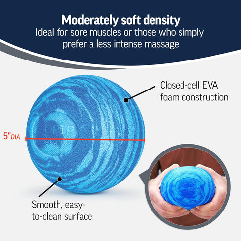OPTP PRO Soft Release Ball – 5" Foam Massage Ball for Back Pain Relief & Sore Muscles – Ideal for Exercise Recovery