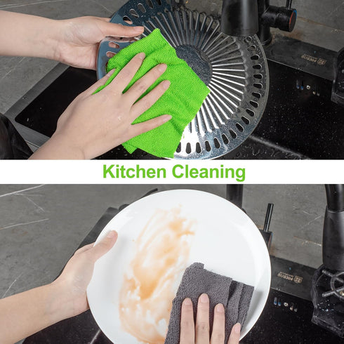 Microfiber Cleaning Cloth Roll - 80 Pack, 11.5x11.5, Tear Away Towels, Reusable and Washable Cleaning Rags