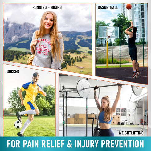 Patella Knee Brace 2 Pack - Adjustable Strap Knee Support and Pain Relief for Running, Hiking, Basketball, Tendonitis