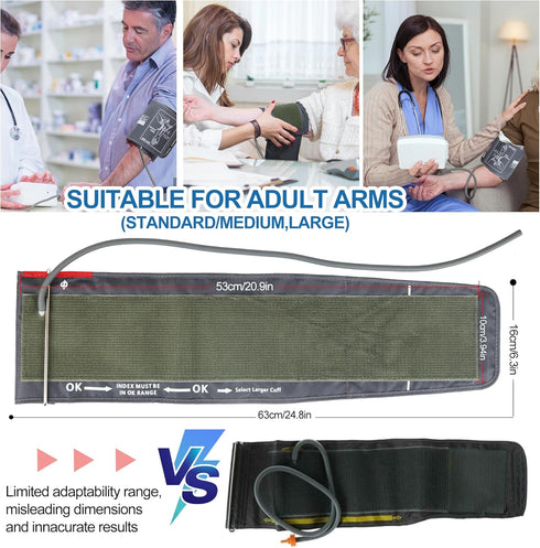 Blood Pressure Cuff Arm 9"-17", Standard/Medium to Large Replacement Cuff, Fits M&L Size Arms, Compatible with Omron BP