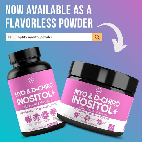 Premium Inositol Supplement - 30 Day Supply - Myo-Inositol and D-Chiro Inositol Plus Folate and Vitamin D for Hormone