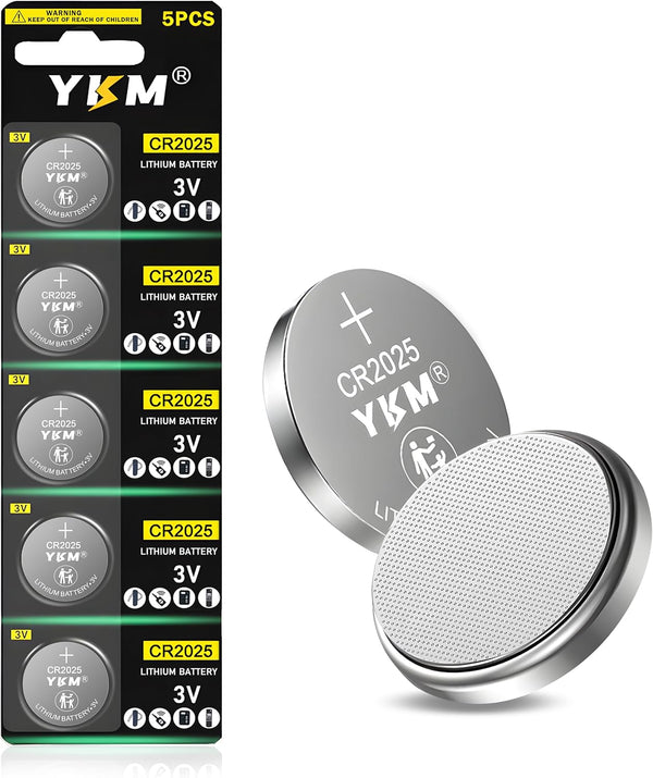5 Pack CR2025 Lithium Coin Battery 3V for Airtag, Car Remote Key Fob, Scale, Watch - DL2025 ECR2025 BR2025