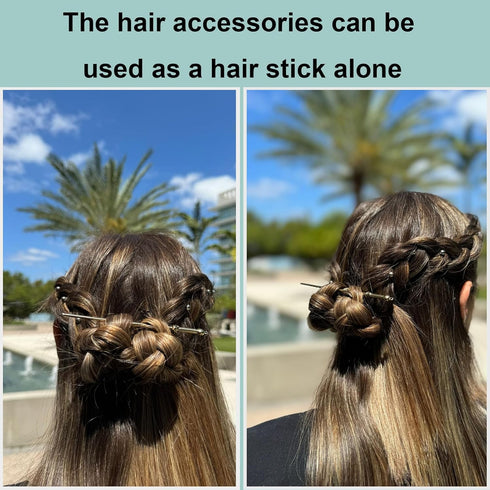 Viking Metal Hair Clips: 8-Pack Vintage Hair Sticks for Buns Silver Gold Retro Celtic Hair Accessories