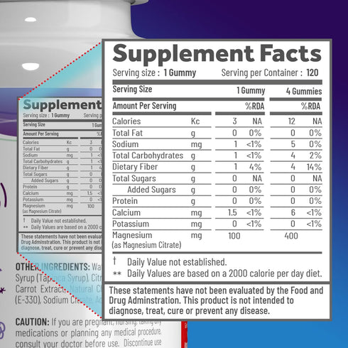 Magnesium Citrate Gummies - Sugar-Free, Vegan, Non-GMO for Better Sleep and Relaxation - Cherry - 120 Chews