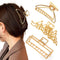 Mehayi 3 PCS Large Gold Metal Hair Claw Clips - Cute Alloy Big Hair Clamps for Thick Thin Hair, Fashion Accessories