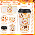 Jingmore 48 Sets 16oz Disposable Paper Coffee Cups with Lids Sleeves Straws Holiday Paper Drinking Cups Bulk for Hot