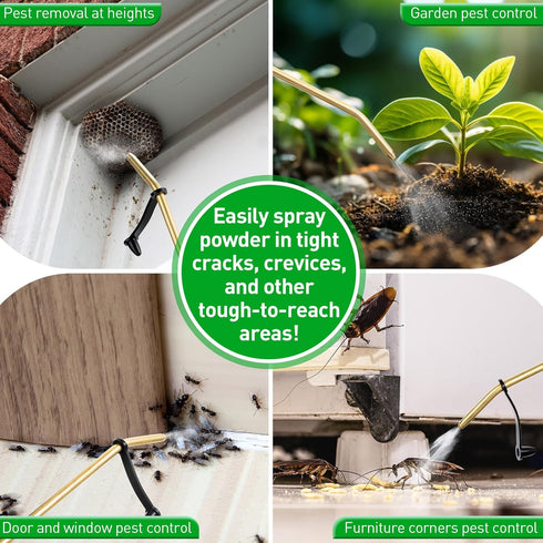 Diatomaceous Earth Powder Duster, Garden Powder Applicator Dispenser with Long Metal Tube