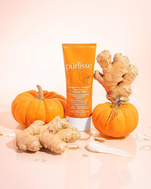 Purlisse Pumpkin and Ginger Detoxifying Charcoal Mask, 2.5oz, Cruelty-Free, Paraben & Sulfate-Free Skin Care