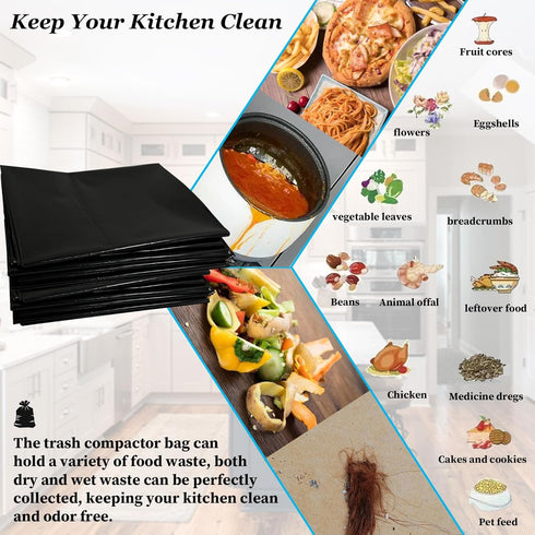KMHGD 12Pcak 15" 15TCBL, 5 Compactor Bags for Wide Models, Compatible with broan-nutone Heavy-Duty Trash Bags, Garbage