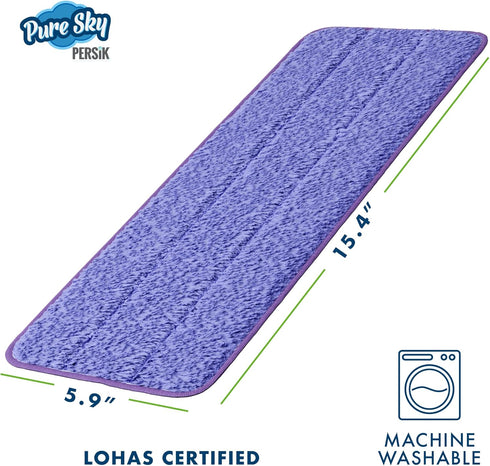Pure-Sky Microfiber Mop Head Replacement, Deep Clean Mop Pad Refill for House Floors, No Detergents Needed