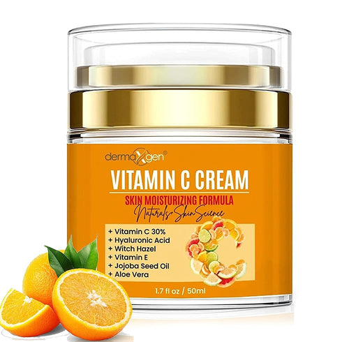 Vitamin C Moisturizing Cream, Organic Anti-Aging Hydrating for Dull, Dry & Sensitive Skin - 1.7 FL OZ