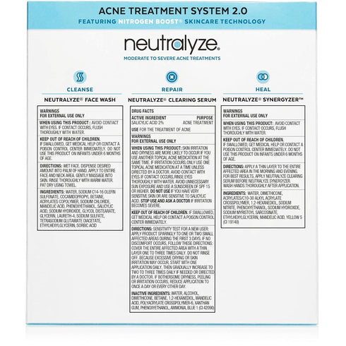 Moderate to Severe Acne Treatment Kit 2.0 - Maximum Strength Acne Kit with 2% Salicylic Acid & Mandelic Acid - 90+ Day