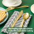 FOCUSLINE 75 Pack Gold Plastic Silverware Set - 25 Forks, 25 Knives, 25 Spoons - Heavy Duty Disposable Cutlery