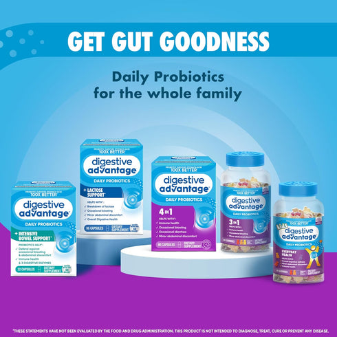 Gummies 80ct Digestive Advantage Probiotic For Digestive Health, Vitamin D, Daily Probiotics For Women &Men Occasional