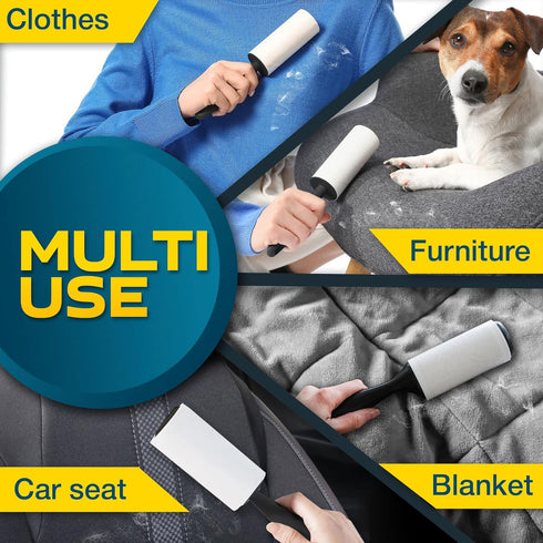 Lint Rollers for Pet Hair, Sticky Remover for Couch, Clothes, Furniture, and Carpet, 5 Large Lint Rollers