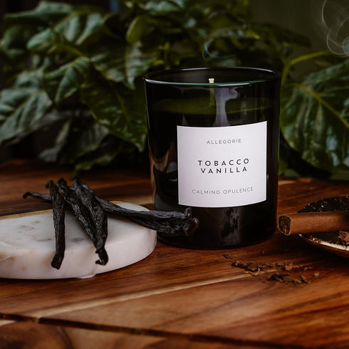 Set 3 (5.6oz) of Three Scented Candles for Men | Masculine scents of Bergamot & Sandalwood. Leather & Mahogany, Tobacco