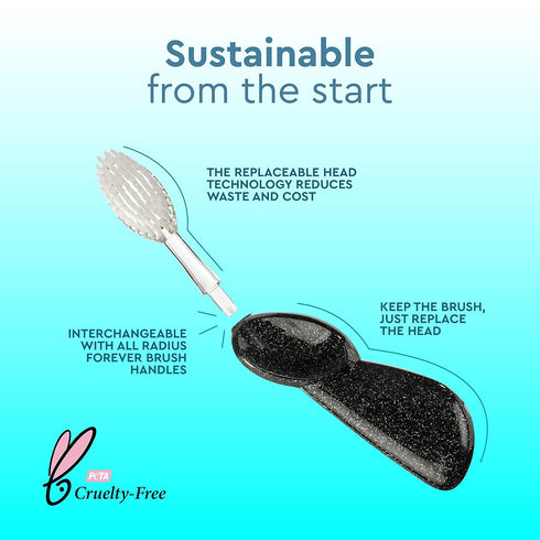 RADIUS Big Brush BPA Free & ADA Accepted Toothbrush Designed to Improve Gum Health, Right Hand, Gold, Pack of 1