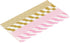 Paper Straws 200 Pack, Biodegradable Gold and Pink Striped Design, 8.25" for Parties