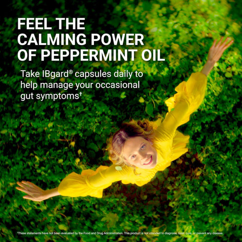 IBgard Gut Health Supplement, Peppermint Oil Capsules for Abdominal Comfort, 12 Capsules (Packaging May Vary).
