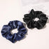 Ivyu 4 Pack Silk Scrunchies for Girls Women, Cute Hair Accessories Ponytail Holder in White, Black, Navy, Gray