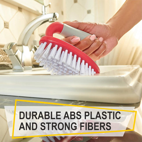 Set 6 Randomly Scrub Brush of pcs - Red or Blue Color, Cleaning Shower Scrubbers with Squeegee for Shower Glass