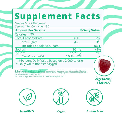 Baby Blues: Organic Probiotic Gummy Vitamins for Moms, Strawberry, 5 Billion CFU