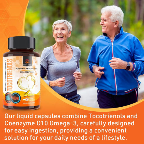Kroppssund Tocotrienols 800mg Supplement, 120 Liquid Capsules, Rich in Vitamin E for Antioxidant & Cardiovascular
