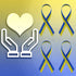 WANDIC 20 Yards Down Syndrome Awareness Satin Ribbon, Yellow & Blue for Gift Wrapping, Brooch Making