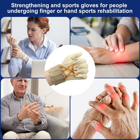 Traction Exercise Glove, Finger Flexion Deluxe Handed Exercise Glove for Increasing Strength, Small/Medium