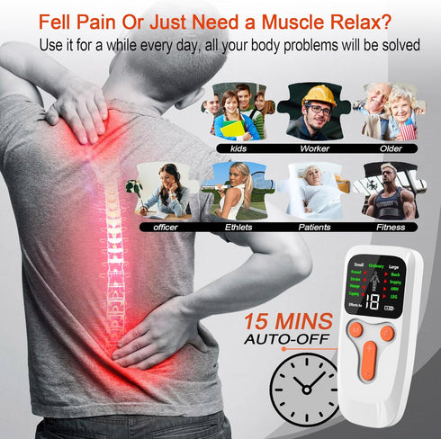 Pawfan TENS Unit EMS Muscle Stimulator, Dual Channel Muscle Stimulator Machine for Back Neck Shoulder Pain Relief