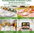 Set, Events-50 Pack Napkin and Bamboo Cutlery Compostable Utensils Disposable Cutlery for Party, Wedding, BBQ, Camping