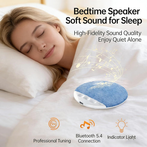 White Noise Sound Machine Pillow Speaker for Sleeping Under Pillow Bluetooth Speaker Headphone-Free Sleep Speaker