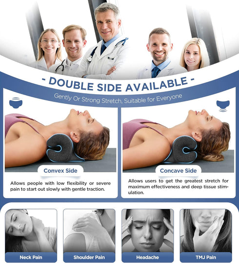 Osteo Neck Stretcher with Magnetic Therapy Cover, Pain Relief Cervical Traction Device, Gentle/Strong Modes for Neck