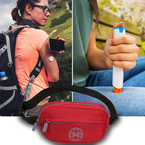 Pack Pack Ozempic, USA Gear Medical Fanny - Adjustable Waist with Insulated Interior, Elastic Straps, Zippered Pocket