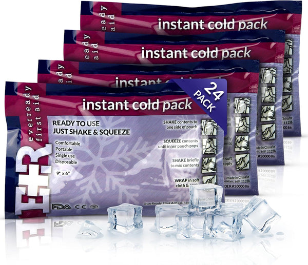 Ever Ready First Aid Disposable Cold Compress Instant Ice Pack for Injuries,