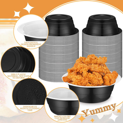 Gejoy 50 Pcs Plastic Bowls - 23 oz Disposable Snack Bowls for Salad, Dessert, Graduation, Wedding, Birthday