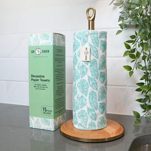 Reusable Paper Towels, 15 Pieces Pack of Washable & Paperless Towels, 100% Cotton, Highly Absorbent for Kitchen
