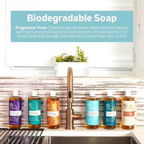 Dr. Jacobs Naturals Fragrance Free Castile Cleaner: All-In-One Soap, Effective Plant-Based Formula for House Cleaning