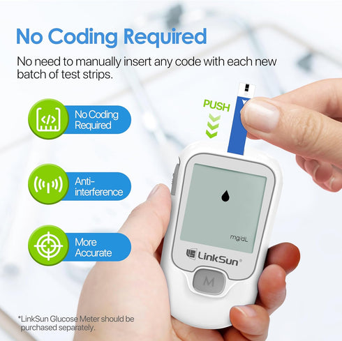 Strips*100, G-425-1,G-425-2V, G-425-3, G-427B 0.7l 5 2 50 LinkSun Diabetic Blood Test Used for Blood Glucose Monitor