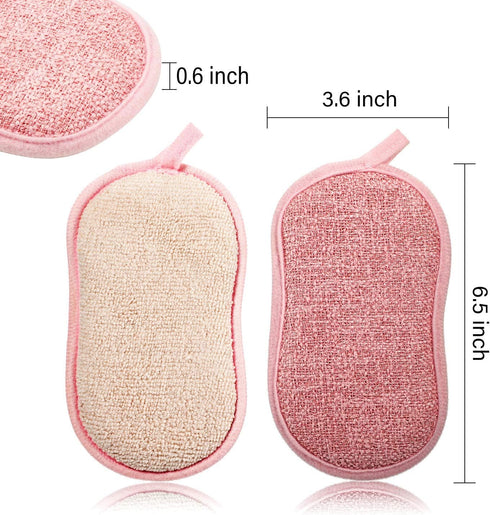 10 Pieces Reusable Sponges Kitchen Non Scratch Microfiber Sponge Scrubber Sponge Reusable Scouring Pads Dish Sponge for Kitchen Cleaning Dishes and Pots