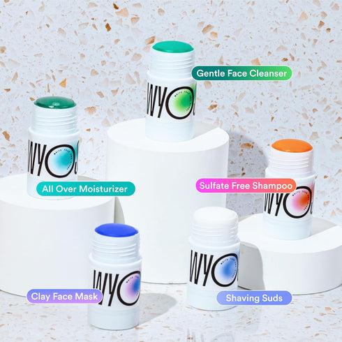 WYOS Face Cleanser Stick - Travel Friendly, Vegan, Cruelty Free, Gentle Sensitive Skin Makeup Remover