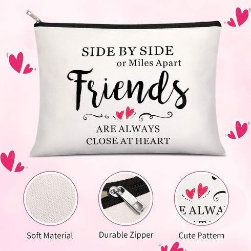 Weewooday 5 Pcs Friend Gifts Cosmetic Bags - Friendship Makeup Bags for Women Party Favors