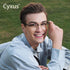 Cyxus Blue Light Glasses for Men Women, Browline Frame Computer Glasses, UV Protection, Reduce Eye Strain (8356T01 Gold