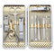 Manicure Set Professional Nail Clippers Kit, 12Pcs Stainless Steel Women Grooming Tools for Travel or Home - Gold