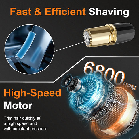 Phisco Women's Electric Shaver, Waterproof & USB-C Rechargeable for Smooth Body Hair Removal