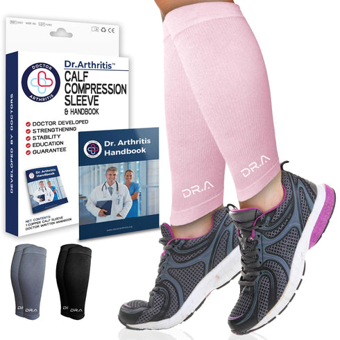 Dr. Arthritis Calf Compression Sleeve for Men and Women, Doctor-Developed Leg Compression for Shin Splint Relief