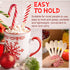 100 Pieces Christmas Disposable Wooden Spoons, 5.5'' Red White Stripe Pattern for Hot Chocolate, Cake, Ice Cream