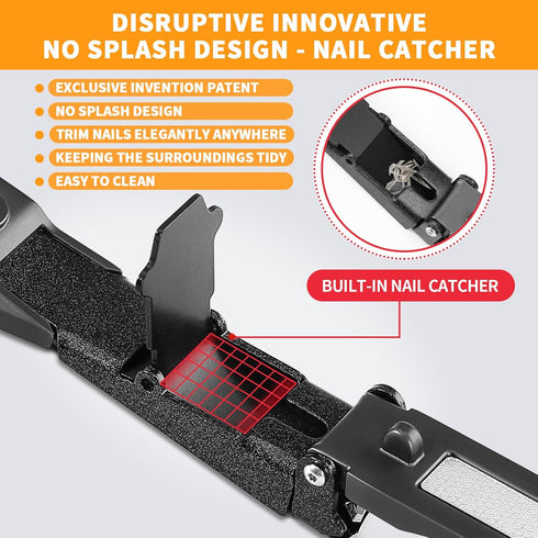 Nail Clippers for Men Women with Catcher,Heavy Duty No Splash Ultra Sharp Fingernail Clipper & Toenail Clippers,Nail Cutter with Nano Nail File for Adult,Seniors,Home,Travel,Gifts
