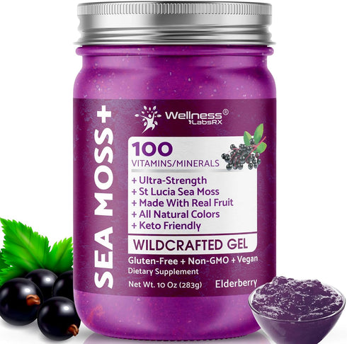 WELLNESS LABSRX Irish Sea Moss Gel Raw - Wildcrafted Superfood Seamoss Gel